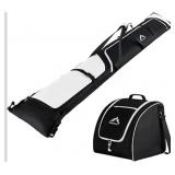 Ski Bag and Boot Bag Combo, Padded Skis Bag for