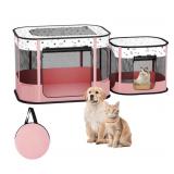 Portable Cat Playpen, 8-Rod Reinforced Kitten Dog