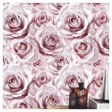 Abyssaly Pink Rose Floral Peel and Stick