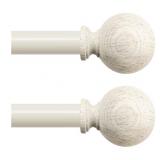 White Wood Curtain Rods for Windows:Farmhouse