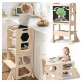 4-in-1 Toddler Kitchen Step Stool, Foldable