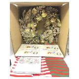 Christmas kit-Xmas wreath 20" silver,Xmas towel,3