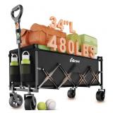 Extra Long Collapsible Wagon Cart, 480LBS Heavy