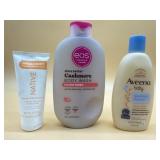 New Native deodorant, cashmere body wash and