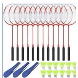 New 12 Pack Badminton Rackets Set Including