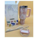 New TEAMVV 40 oz Tumbler with Handle and Straw