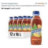 New Snapple Peach Tea, 16 fl oz recycled plastic