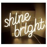 New LooKLight Shine Bright Neon Sign,Warm White