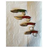 Lot of Hand Forged Damascus Mini Keychain Skinner