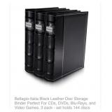 New Bellagio-Italia Black Leather Disc Storage