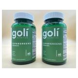 New 2-bottles Goli Supergreens Gummies with