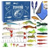 107 Pcs Christmas Father Fishing Lures Set Gifts