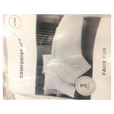 Faux fur king comforter set includes 2 shams 1