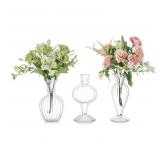 New Glasseam Glass Small Bud Vases: Ribbed Clear
