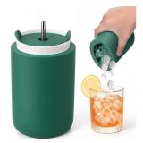 New 3 in 1 Ice Cube Bottle with Straw, Cylinder
