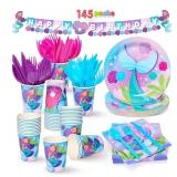 New JOYIN 145 Pcs Mermaid Birthday Party Supplies