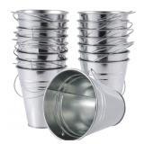 KINJOEK 16 PCS Galvanized Metal Bucket with