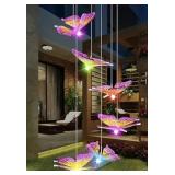 Solar wind chime colorful butterfly