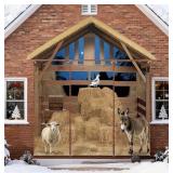 Nativity Scene Backdrop Christmas Door Cover,