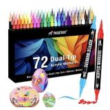 New 72 Colors Acrylic Paint Markers, Dual Tip