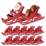 12Pcs Mini Santa Sleigh Ornament Christmas