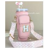 New Initial Water Bottle Carrier Bag with Strap