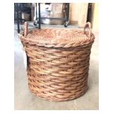 Large woven basket with lid handcrafted rattan No