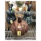 Lot of three-red and green marble pumpkinï¿½s they