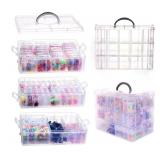 New VTG Bead Organizer Box, 56 Pcs Small Plastic