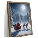 Framed Christmas Wall Decor, Santa Claus