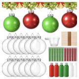 Baderke 12 Pcs Christmas Hanging Clear Plastic