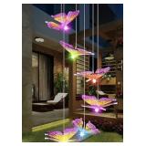 Solar wind chime colorful butterfly