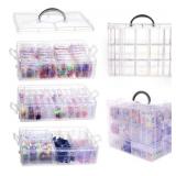 New VTG Bead Organizer Box, 56 Pcs Small Plastic