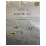 4pc Twin/Twin Extra Long Clipped Stripe Poms