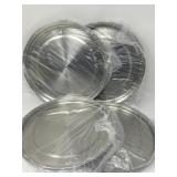 New Lot of 4, Stainless Steel Round Mesh Tray Set