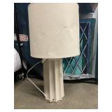 24.75'x13' Ribbed Ceramic Table Lamp Cream -