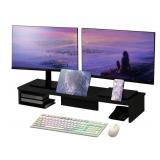 New Dual Monitor Stand Riser with Phone Tablet