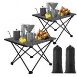 New 2 Pcs Camping Table Folding Beach Side Tables