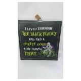 12ï¿½ x 12ï¿½ wooden Beetlejuice wall sign- Used has