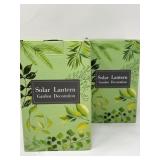 New 2 Ct Solar Lanterns Outdoor Waterproof