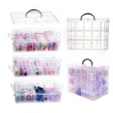 New VTG Bead Organizer Box, 56 Pcs Small Plastic