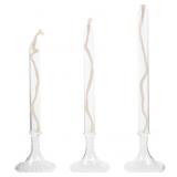 New Ciieeo 3pcs Glass Candle Oil Lamp Taper