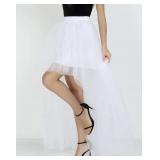 Tulle high-low skirt for women, white, like new