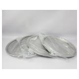 New Lot Of 4 Stainless Steel Round Mesh Tray Set