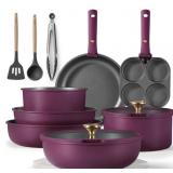 CAROTE 21pcs Nonstick Cookware Set, Pots and Pans