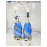 Blue Lamps Set of 2 for Bedroom & Bedside with