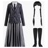 New Size 7/8Youth Wednesday Addams Inspired Black