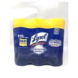 3 pack Lysol 105 wipes 3x lemon and lime blossom