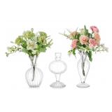 New Glasseam Glass Small Bud Vases: Ribbed Clear