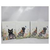 New Lot Of 3 - 2 Pcs Aesthetic Cat Floral Wall